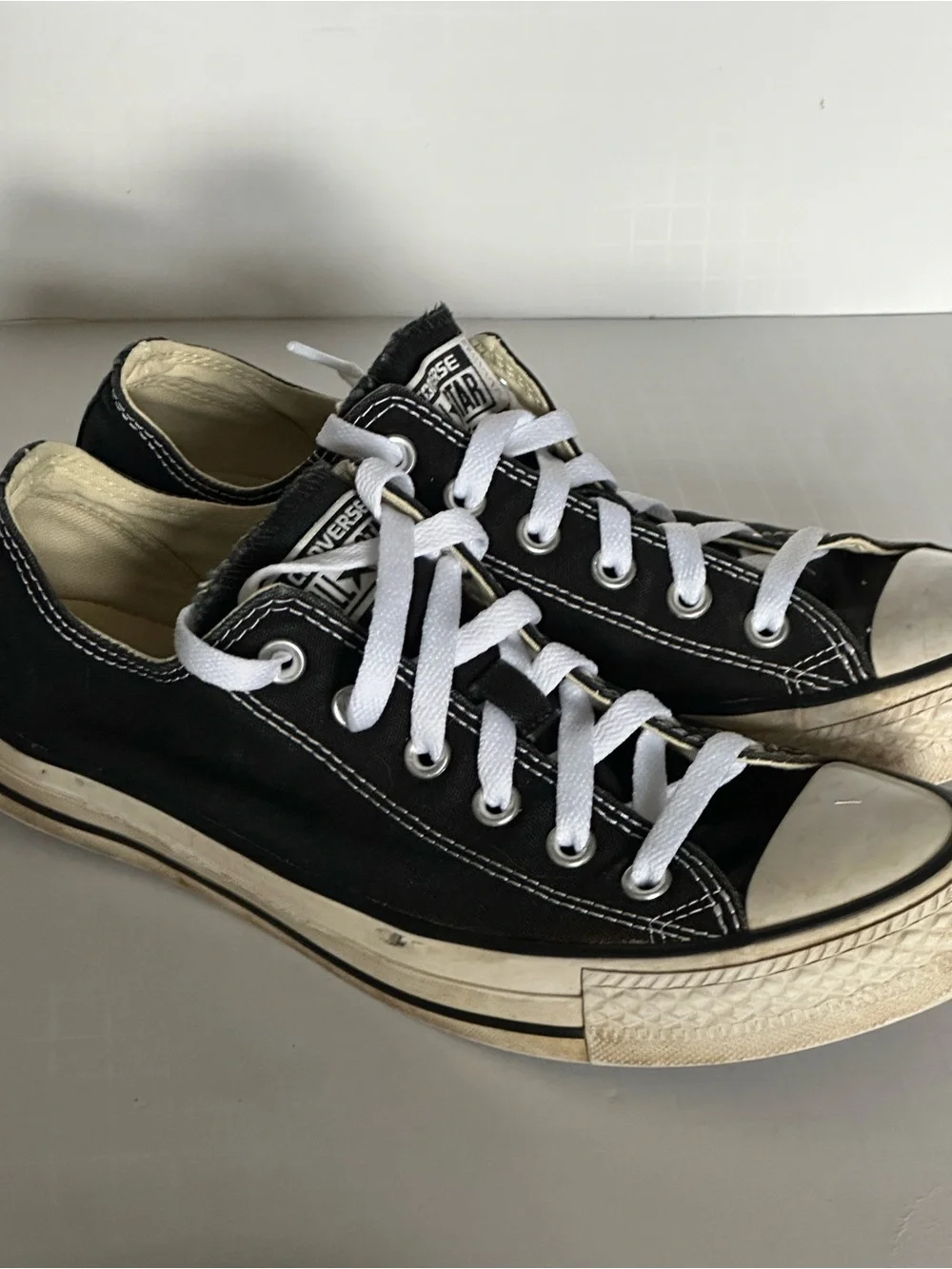 Converse Chuck Taylor All Star Ox Low Top Black Canvas Shoes Men 8 Women 10